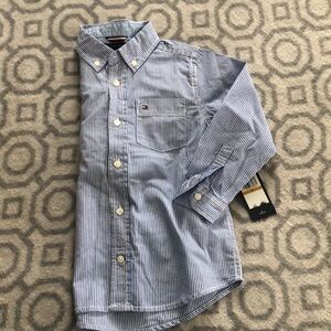 NEW 3T blue pin stripe Tommy Hilfiger button down shirt